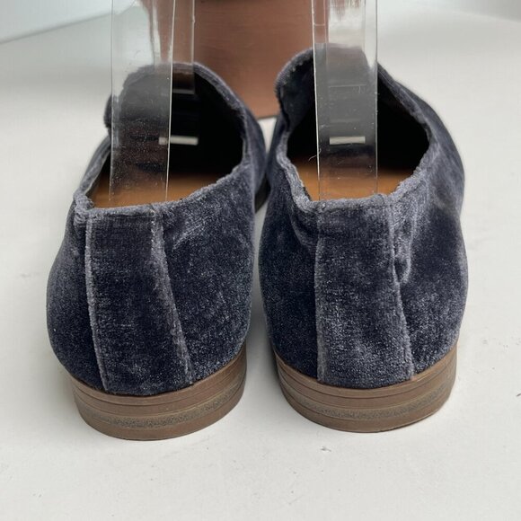 DV Dolce Vita Blue Grey Velvet Archer Loafer Womens Slip On Flat Size 6 - Picture 9 of 9